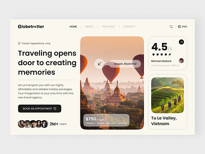 Globetrotter Travel Website UI Design dashboard design figma ibrahimuix tour website design travel agency website design travel website travel world tour traveling traveling landing page design traveling mobile app design trending design ui ux designer