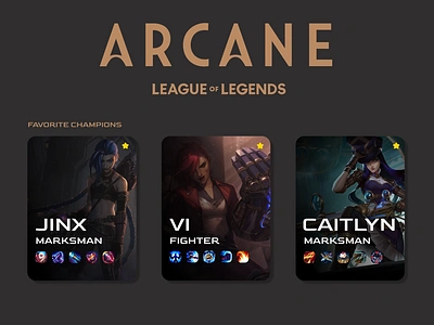 Daily UI 044 Favorites app app design arcane caitlyn daily ui dailyui design digital design favorites game jinx league of legends ui ui design uidesign uiux ux ux design vi video game