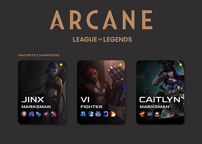 Daily UI 044 Favorites app app design arcane caitlyn daily ui dailyui design digital design favorites game jinx league of legends ui ui design uidesign uiux ux ux design vi video game