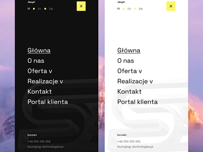 Nav bar menu SG-Technologies engineering managment agency darkmode design hamburger lightmode menu navbar web