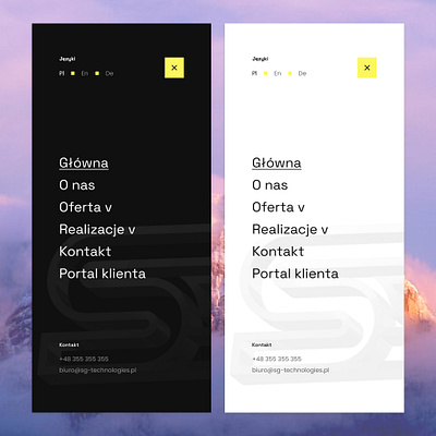 Nav bar menu SG-Technologies engineering managment agency darkmode design hamburger lightmode menu navbar web