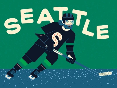 Kraken Hockey art character hockey illustration player print seattle sports team texture