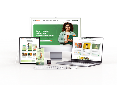 Online Tutor Web page UI Design casestudy figma ui figmadesign graphic design hero section design landing page modernui responsive design ui uiuxdesign webappdesign webdesign