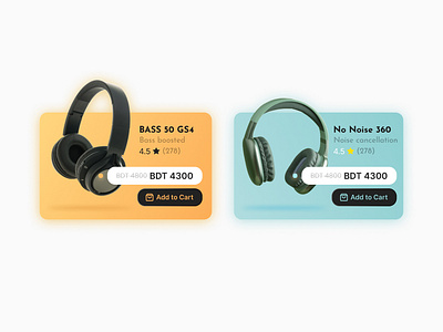 Cool Product UI Card add to cart card cool futuristic headphones product ui