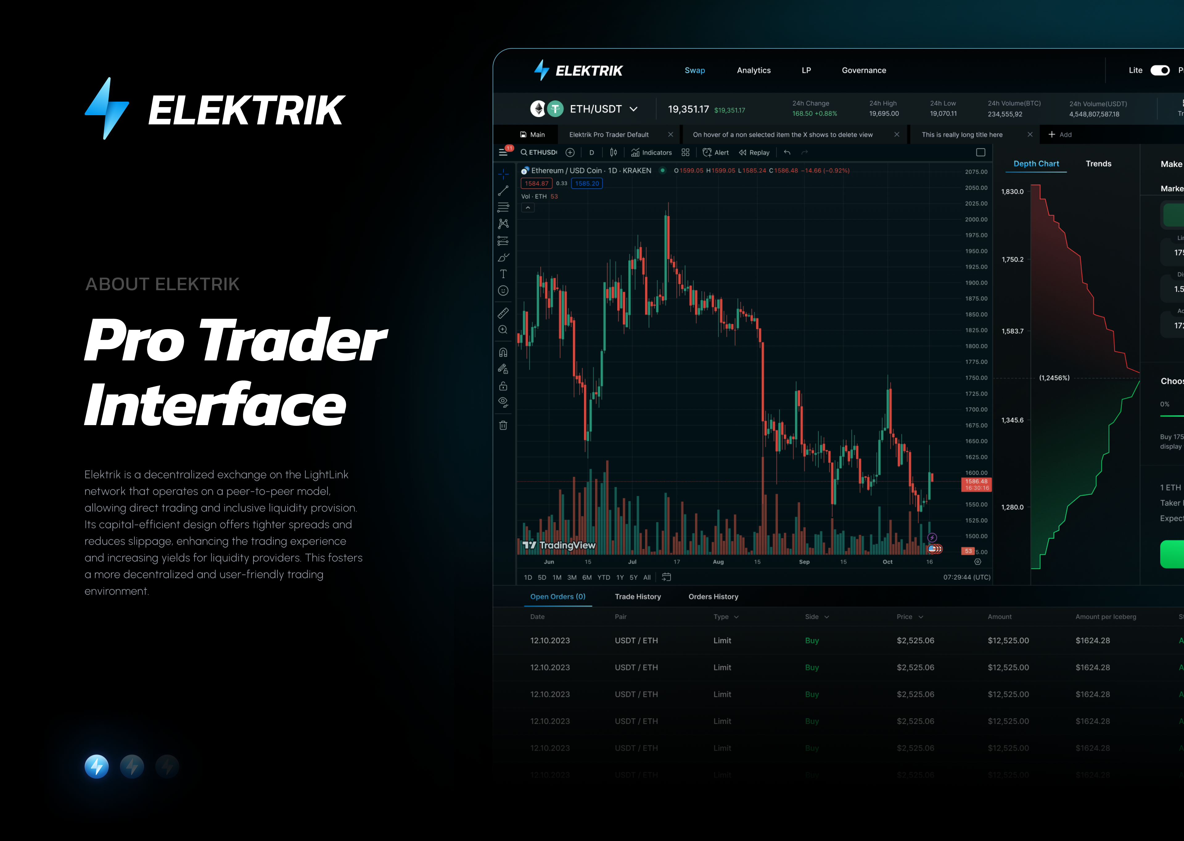 Example of Elektrik Web3 DEX