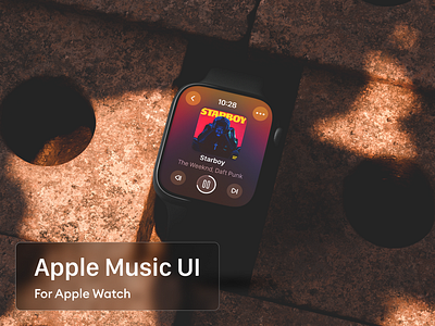 Apple Watch Music App UI – Minimal and Intuitive app apple apple watach apple watch design music app music app ui smart watch ui smartwatch ui watch