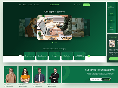 Coursify: Concept Design for an Online Learning Platform courses design digital education e learning educational platform landing page learning platform online learning online platform online school ui ux web web design website design