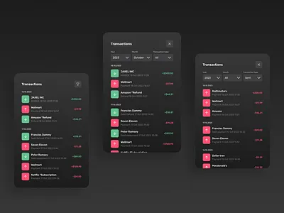 Transactions section for FinTech - mobile app app app design finance finance app fintech mobile mobile app mobile design ui uiux ux
