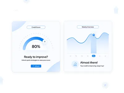 Track Your Credit Score appdesign bluedesign creditimprovement creditscoredesign dribbbleshots financialappdesign minimalistdesign progresscard uiuxdesign userexperience