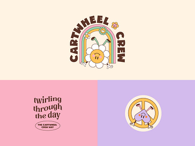 Cartwheel Crew cute groovy love mascots peace