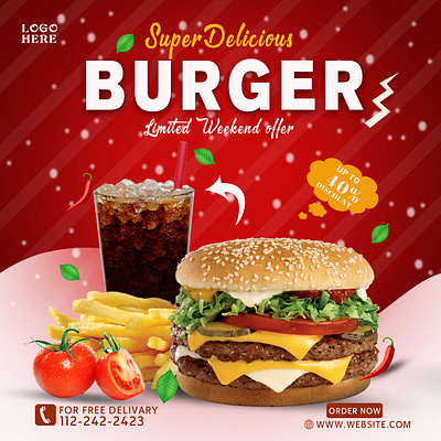 Social media promotion posts, Instagram food Banner Design. advertising burger delicious food deliciousmoments food foodcravings forest burger graphic designdesign illustrator limitedtimeoffer manipulation newyearfeast photoshop poster poster food instagram specialmenu summerbites todayspecial winterwarmers