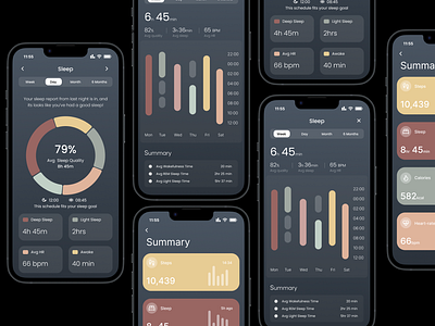 Sleep Analysis Mobile App Design branding graphic design ios ui