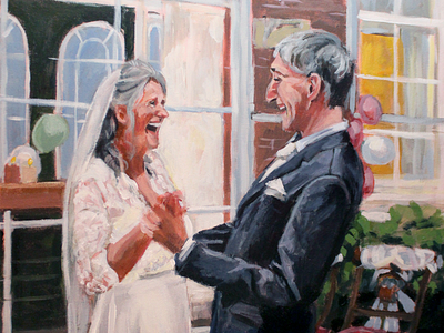 Live wedding painting, happy laughing senior couple live painting live wedding painting painting portrait wedding wedding couple