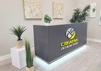 Reception Desk Logo Mockup branding creative design shop mockup graphic design logo