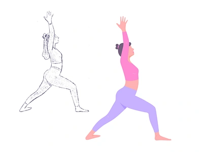 Yoga Pose Illustration | Yoga App app illustration branding character design digital art graphic illustration illustration art pose process sketch ui ui illustration vector vector art yoga yoga illustration