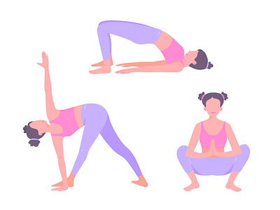 Yoga Poses Illustrations | Yoga App app illustrations branding character design design digital art graphic illustration illustration art ui ui illustrations vector vector art yoga yoga illustrations yoga poses