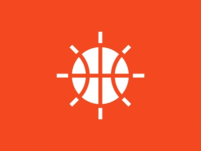 Basketball + sun + compass logo 3d logo abstract logo basketball bold logo brand designer brand identity branding clean logo exploration geometric logo graphic design identity design illustration logo logotype minimal nba oranage sports symbol