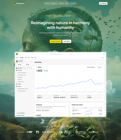 🌿 EcoSphere: Reimagining Nature in Harmony with Humanity 🌍 hero hero section landing landing page