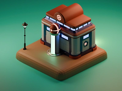 Pokedex of the Wilds 3d 3d artist 3d illustration artwork blender blender3d design diorama headquarter illustration isometric low poly pokedex pokemon ui ux