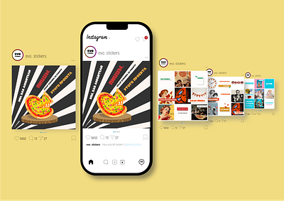 Design of Instagram post with pizza food graphic design illustration instagram phone pizza post social media social media post vector инстаграм карусель пицца пост