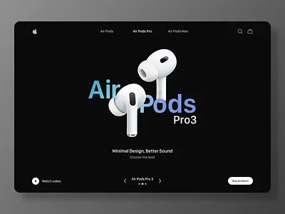 Air Pods Pro 3 - Landing Page design ui uiux uiux design ux web web design web site