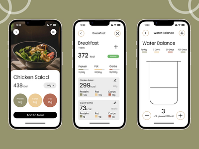 Meal Tracker Mobile App Design ui