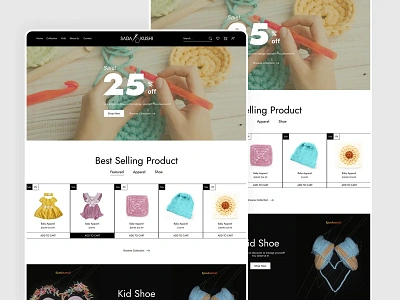 Website UI Design for PixDez crochet crochet apparel crochet fashion crochet website figma khushi ui web design web ui design website design website ui website user interface