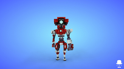 Robot 4 Voxel Character - 3D Lowpoly Model - Game Asset 3d 3d model character cyborg fantasy game asset game dev humanoid lowpoly magicavoxel mech player robot robots unity3d voxedit voxel art