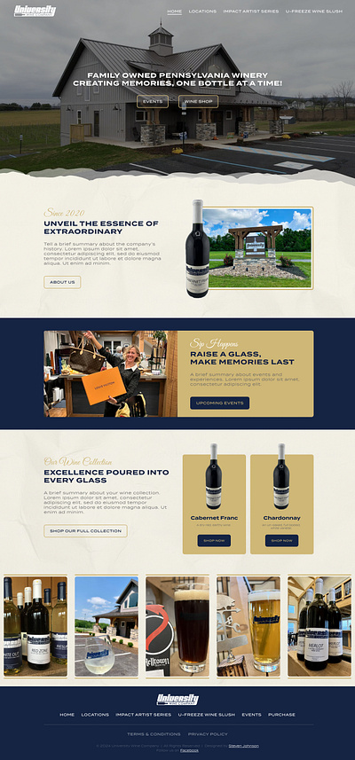 University Wine Company branding design graphic design ui ux vineyard web design winery