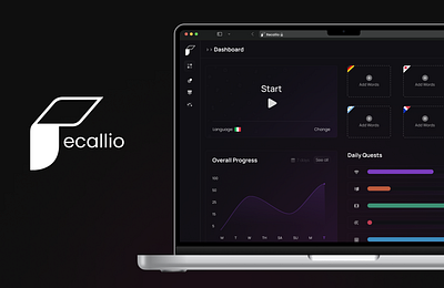 Recallio - Flash Card App 🧠 android app application country dark mode dashboard design desktop flash card ios language mind minimal purple responsive ui ux windows