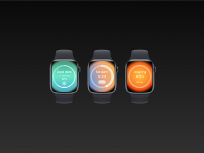 Sleep app - watch screens app design apple watch design grafician minimal minimalist romania simple sleep app ui ui design uidesign uiux watch watch ui