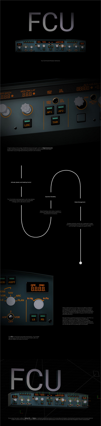 Flight Control Unit 3D Design 3d 3d modeling design figma flight control unit graphic design motion graphics product design spline spline 3d ui ui design ux design ux ui design