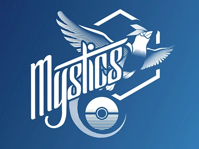 Pokémon Go! - Team Mystic Logo adobe illustrator articuno bird branding design expressive type graphic design illustration illustrator logo logotype mystic pokemon pokemon go team logo type typography vector