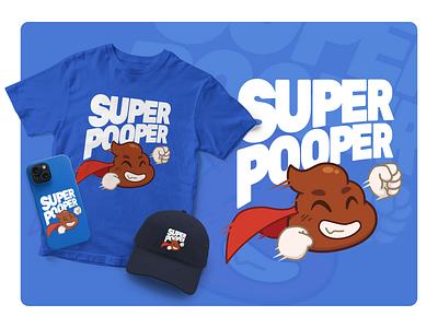 Super Pooper affinity designer branding character design emoji sticker