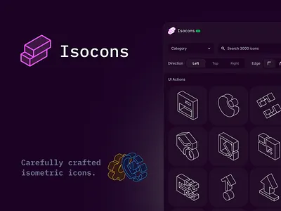 Isocons - Icons Platform Website category designer ecommerce filter icons list listing page scroll sell shop store ui design ui ux ux design web web design webflow website work