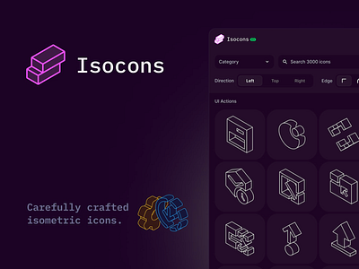 Isocons - Icons Platform Website category designer ecommerce filter icons list listing page scroll sell shop store ui design ui ux ux design web web design webflow website work