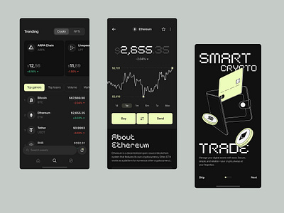 Safyre crypto app android app chart coin crypto crypto app crypto design crypto illustration crypto trade crypto trading design ios mobile ui ux wallet wallet design