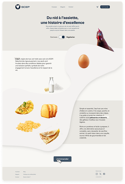 DUI_003 - Landing page 003 branding challenge chicken creative dailyui design figma graphic design landing page logo poulet product rebranding responsive ui ux webdesign website