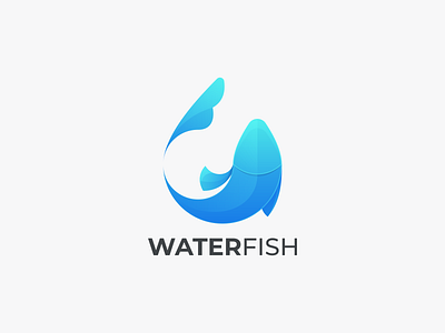 WATER FISH branding design fish logo graphic design icon logo water fish water fish blue logo