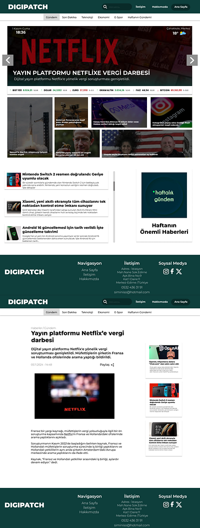 DIGIPATCH News Page UI/UX Design branding ui