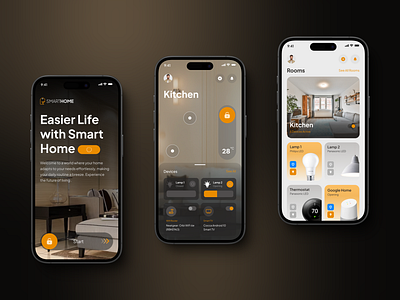 Smart Home Mobile App Design app ui design clean ui design home home control home tech homeautomation mobile mobile app remote smart smart device smart devices smart home app smart home mobile technology ui ux unique webdesign