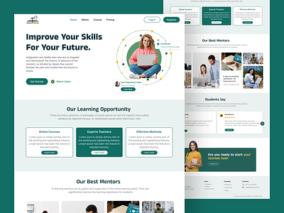 E-learning Website Design agency e learning landing page modern design online learning ui ux website