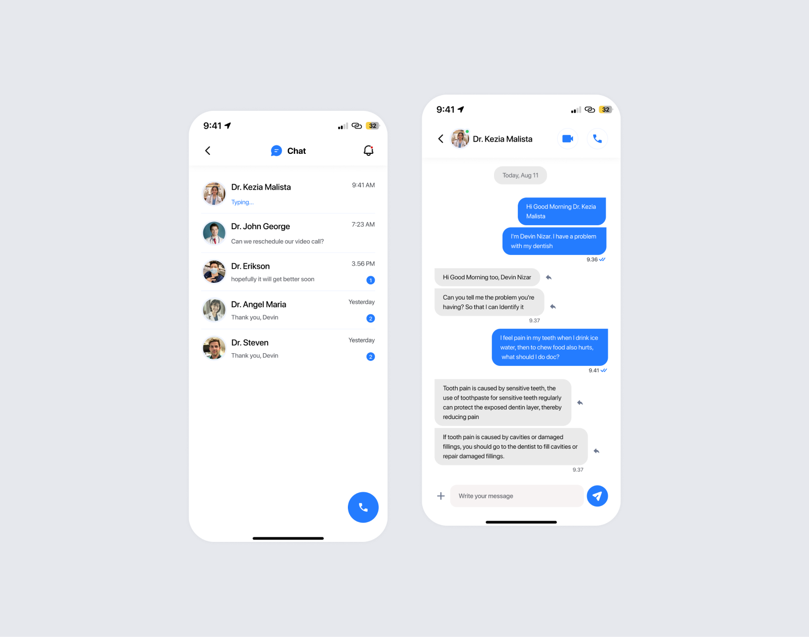 HealthCare | Chat Screen Mobile App animation chat health messages mobile app ui user experience user flow user interfaces