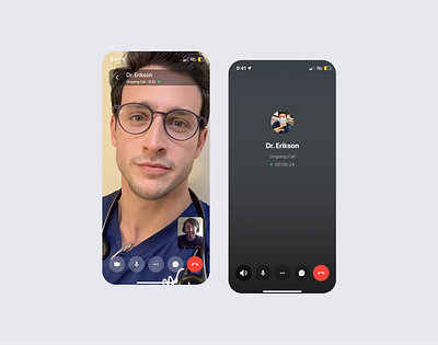 HealtCare | Video Call & Voice Call Screen Mobile App animation chat health mobile app ui user experience user flow user interfaces video call voice call