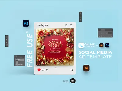 Joyful Christmas Party Instagram Post aam360 christmas cocktail party christmas concert flyer christmas design christmas dinner party christmas instagram post design christmas night celebration christmas night event christmas party invitation flyer template night festivities party