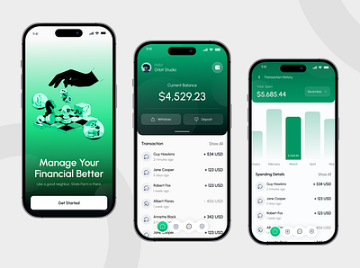 Finance Mobile App app app design bank banking finance finance app finance management fintech mobile app mobile app design mobile design mobile ui payment app