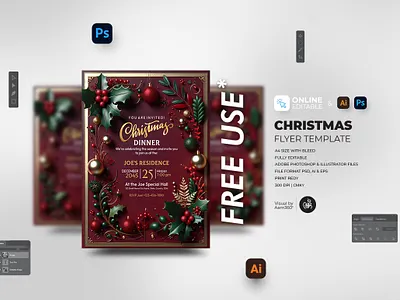 Christmas Dinner Invite Flyer aam360 christmas christmas celebration christmas cocktail party christmas dinner christmas dinner party christmas festivities christmas gala christmas party invite christmas winter dinner christmas night flyer dinner flyer template holiday dinner party xmas eve dinner