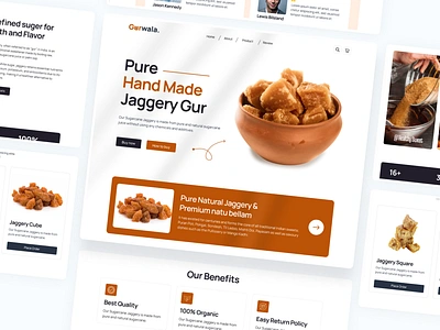 Sugar Jaggery Website Landing Page Design clean homepage jaggery gur landing page new modern ui design product landing page sugar ui ux design web ui web ui desgin website website design