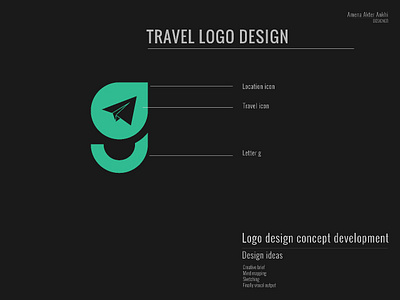 Travel Agency Logo Design amena akter ankhi brand identity logo branding creative logo design graphic design g letter logo illustration logo logo designer logos logotype minimal minimalist modern logo travel agency logo design travel logo ui