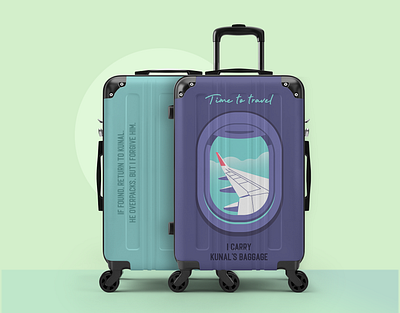 Travel Bag Sticker Design art direction creative creative design graphic design graphic designer illustration kunal chhajer print print design sticker suitcase travel travel bag typography